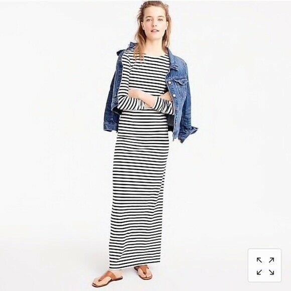 J. Crew Dresses & Skirts - J.Crew Collection Navy & White Striped Maxi Dress